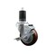 Service Caster 3.5'' Maroon Poly Swivel 1-5/8'' Expanding Stem Caster with Brake SCC-EX20S3514-PPUB-MRN-TLB-158 - alternate 1